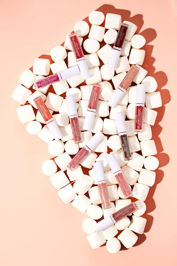 Liquid Lipstick By Wet n Wild Cloud Pout Marshmallow, Pink Cotton Candy Skies | Matte Lip Cream Mousse | Argan Oil | Vitamin E (Pack of 2)