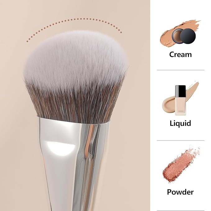 201 Angled Foundation Brush for Flawless Makeup Application Professional Liquid, Cream Powder Foundation Brush with Dense Bristles - Contoured for Precise Blending and Buffing