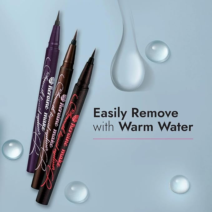 Heroine Make by KISSME Liquid Eyeliner Pen with Ultra-Fine 0.1mm Tip, Waterproof Eyeliner for Sensitive Skin, Cat Eye Liner for Long Lasting Wear, Made in Japan, SMOOTH Exquisite Brown, 1 Count