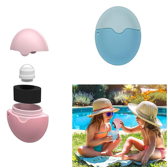 Sunscreen Applicator - Single Blue - BPA-Free Refillable Roll on Sponge Sunscreen, Suncream & Lotion Applicator For Kids, Adults & Families - Holds 1.9 fl oz, Perfect Size for Trave (Blue)