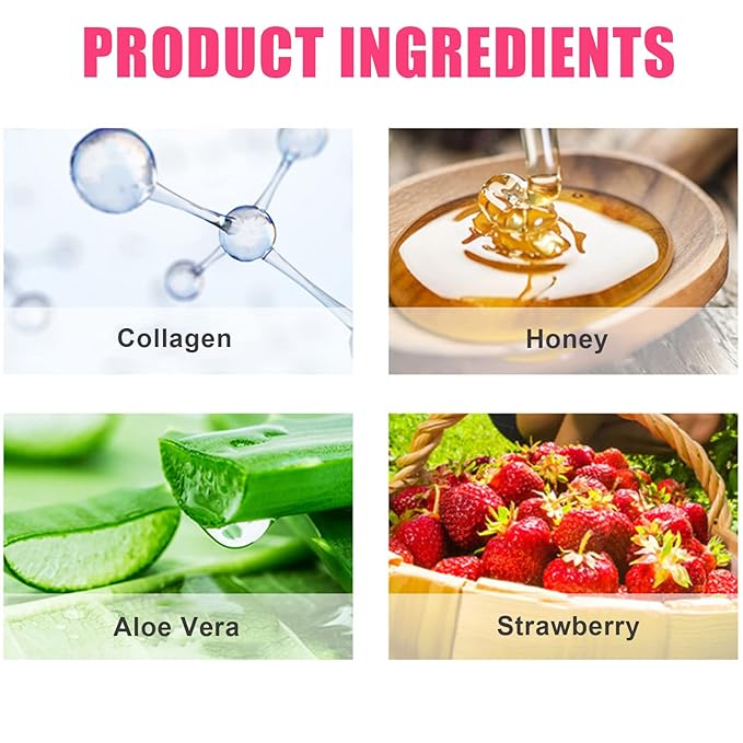 2 Pack Strawberry Lip Mask Strawberry Lip Balm Pot Propolis Moisturizing Hydrating Lip Sleeping Mask Prevention Dry and Cracked Lip Scrubs Exfoliator (2-Strawberry)