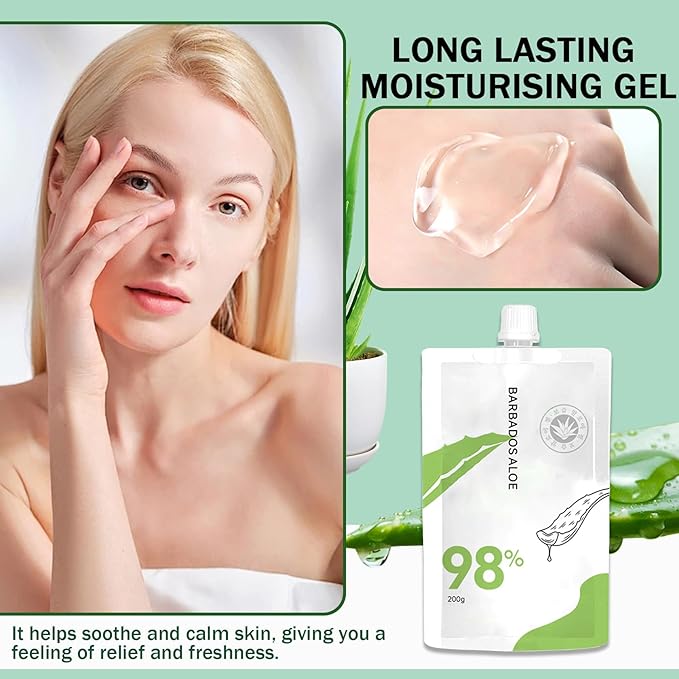 Moisturizing Gel for Face & Body,Non-sticky Gel After Sun Aloe Lotion Skin Care,Fast Absorbing Long Lasting Refreshing Hydrating Face Moisturizer for All Skin Types 07