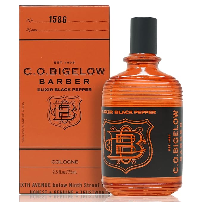 C.O. Bigelow - Elixir Black Pepper - No. 1586, 2.5 fl oz, Cologne for Men, Bourbon & Sandalwood Scented, Masculine, Refined, Long Lasting Mens Cologne