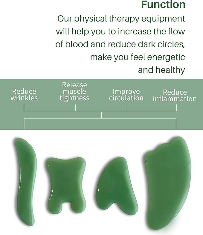 MoHern Gua Sha Massage Tools, 4 Pcs Gua Sha Tools of Multi-Shapes, Guasha Scraping Massage Tools for Face and Body