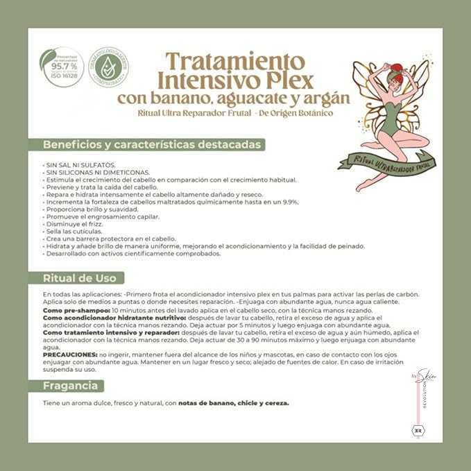 Aftercare for Ritual Botánico Keratina Orgánica | Treatment to Straighten, Repair and Relax Hair | Natural, Organic & Vegan | Product of Colombia | Tratamiento Plex, 400 ml/13.52 Fl Oz (2 Count)