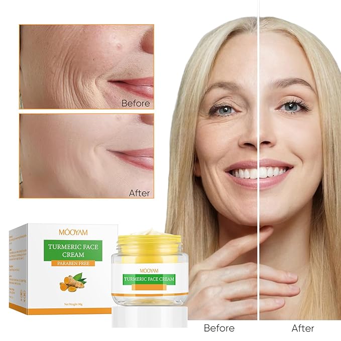 Moisturing Face Cream Skincare for Women,Day Night Turmeric Facial Cream for Face,Hydration Face Cream for All Skin Types (1.7 Oz)