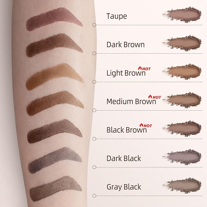 Eyebrow Stamp Stencil Kit - One-Step Eye Brow Stencil Kit with 24 Reusable Thin & Thick Eyebrow Stencils, Long-Lasting Waterproof & Smudge-Proof Brow Stamp Kit for Perfect Eye Makeup (Black Brown)