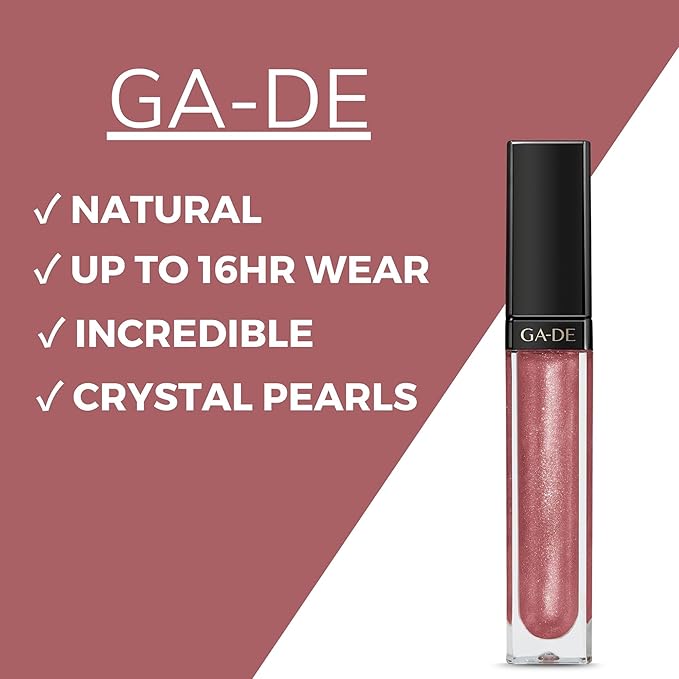 GA-DE Crystal Lights Lip Gloss, 520 - Enriched with Light-Reflecting Crystal Pearls - Smooth Silky, Rich Color - Moisturizes and Adds Shine - 0.2 oz