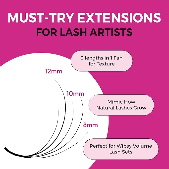 Eyesy Lash 500 Camellia Promade Fans - 5D 0.07 Size 11-13-15mm Curl CC - Natural Premade Lash Fans for Eyelash Extensions 3 Lengths in 1 Loose Pre Made Eyelash Create Depth, Texture, Layer, Volume