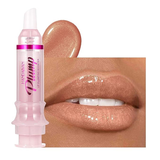 Plumping Lip Oil with Fresh Ginger Extract - Instant Fuller Lips, Ultra-Hydrating & Nourishing Glossy Lip Glow Oil, Lip Plumping Booster for Smooth, Defined Lips (#04 AMBER, 1)