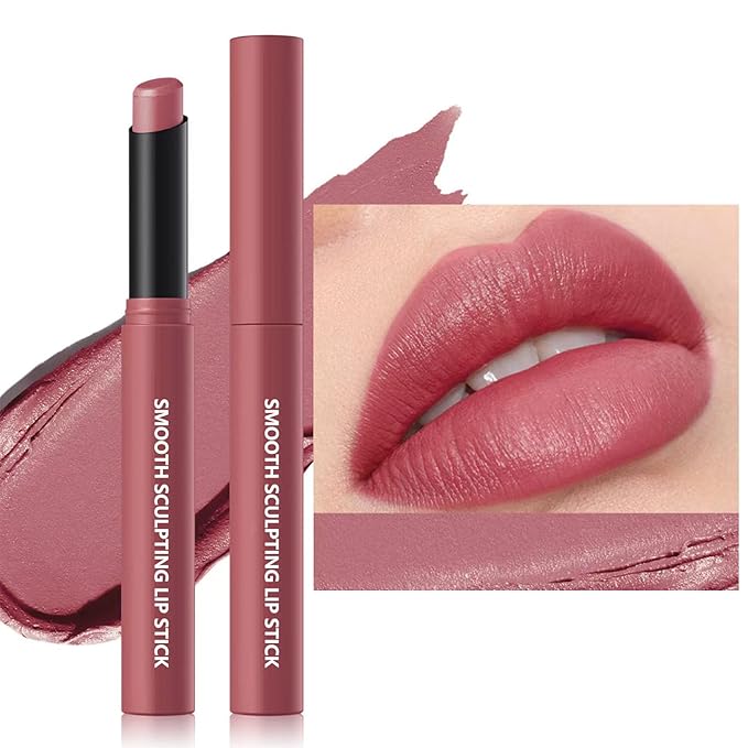 Rose Red Lipstick For Women Matte Highly Pigmented Lip stick Hypoallergenic Waterproof Long Lasting Lipsticks Quick Makeup Lightweight Portable # 07
