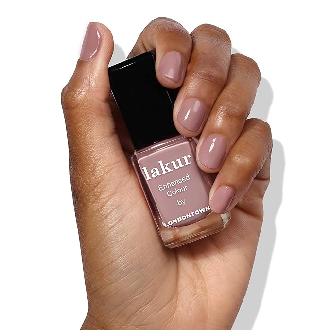 LONDONTOWN lakur Nail Polish - Chip-Resistant, Non-Toxic, Conditions & Hydrates Nails | Glossy Taupe Brown, Chai, .40 fl oz