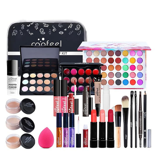 Professional Makeup Kit for Women Full Kit, Makeup Set Cosmetic Make Up Kit with Makeup Bag Include Eyeshadow Palette Makeup Brushes Set Lipstick Lip Gloss Foundation Concealer