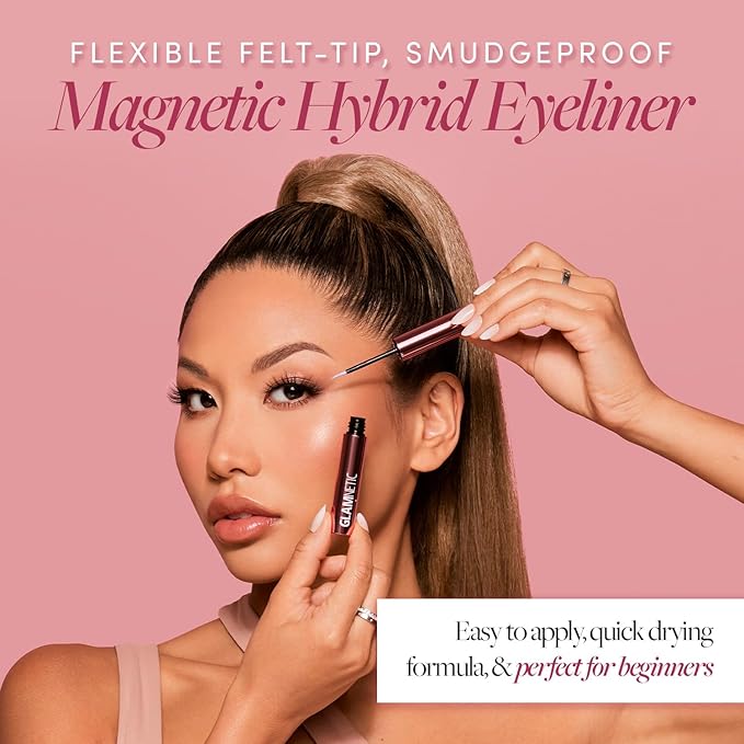 Glamnetic Hybrid Magnetic Eyeliner, Liquid Clear, for Eyelashes - Waterproof & Smudge Proof Liner | All-Day Hold for Magnetic Lashes, Quick-Drying, Paraben-Free 0.025 fl oz