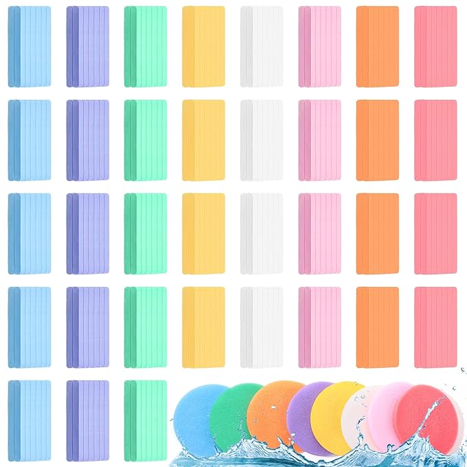 Mifoci 960 Pieces Compressed Facial Sponges for Estheticians, Makeup Removal Sponge Pads for Women Spa Exfoliating Face(8 Colors)