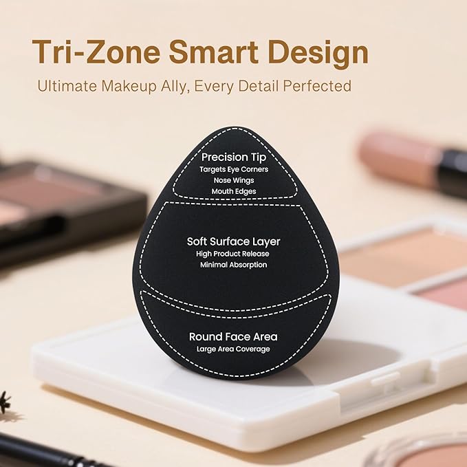 Momo's Workshop Makeup Sponge Puff, Large Beauty Puff for Quick Flawless Makeup, Concealer Puff for Liquid & Cream Foundation 2pcs