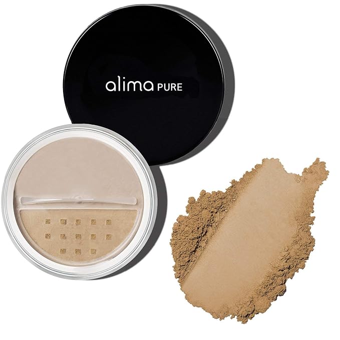 Alima Pure Matte Foundation Loose Mineral Powder Foundation Makeup, Loose Powder Makeup Oil Free Talc Free Powder, Natural Makeup Mineral Foundation Full Coverage Natural Foundation Powder .16 oz/4.5g