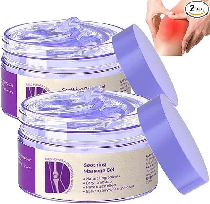 2 PCS Soothing Relief Massage Gel, Joint Gel Purple Gel Cooling Soothing Knees, Lumbar, Neck, Back, Shoulders, Hands, and Feet