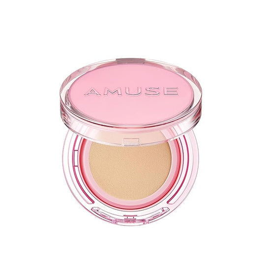 Amuse SEOUL DEW POWER VEGAN CUSHION FOUNDATION (02 HEALTHY) | Dewy, glow, long-lasting, double coverage, clean beauty, lightweight, natural look, foundation for sensitive skin, hydrating cushion