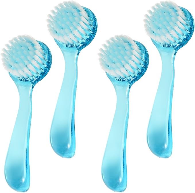 4 Pack Facial Cleansing Brush, Beomeen Face Scrubber Exfoliating Brush Face Wash Scrub Exfoliator for Skin Care, Makeup Removal,Blue