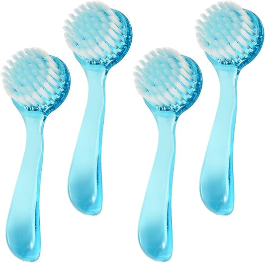 4 Pack Facial Cleansing Brush, Beomeen Face Scrubber Exfoliating Brush Face Wash Scrub Exfoliator for Skin Care, Makeup Removal,Blue