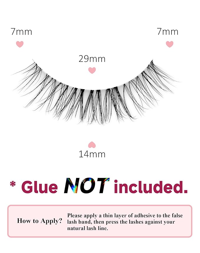 Natural Lashes False Lashes False Eyelashes Wispy Lashes Natural Eyelashes Wispy Eye Lashes Clear Band Lashes UP15