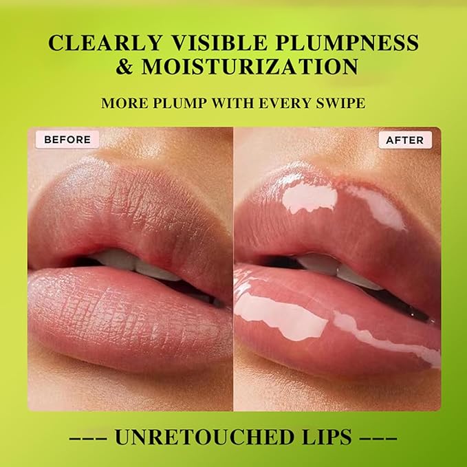 4 Colors Lip Oil Lip Glaze Set, Tinted Gloss Lip Gloss Oil, Plumping Moisturizing and Nourishing Lips, Long Lasting Fresh and Smooth Lip Care Set - B#