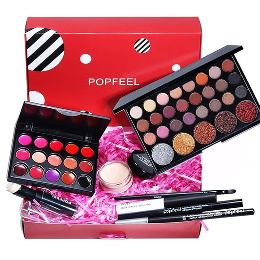 Makeup Kit for Women Full Kit, All in One Makeup Gift Set, Make up Kits for Beginners and Professionals - Eyeshadow Palette, Lipstick, Mascara, Concealer, Brush, Eyeliner, Eyebrow pencil