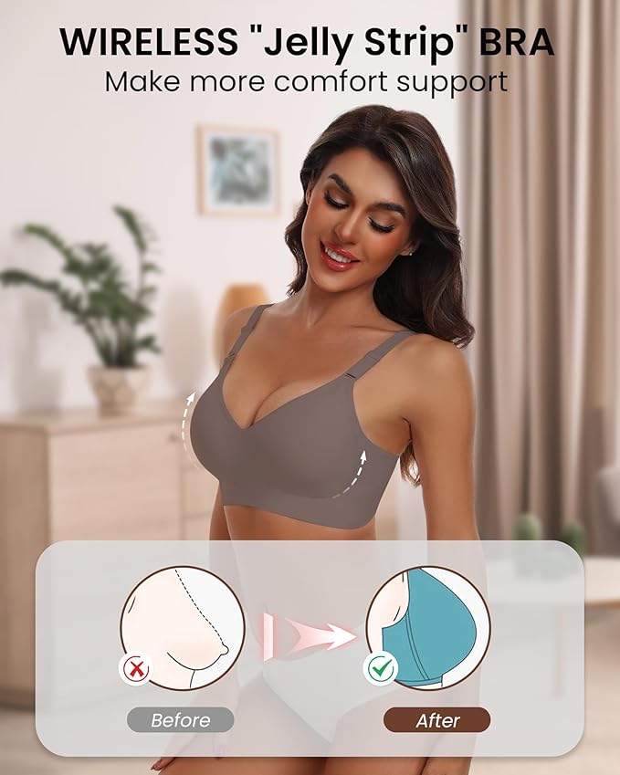 HORISUN Comfortable Seamless Full Coverage Bra for Women Wireless Bras with Soft Support Regular and Plus Size