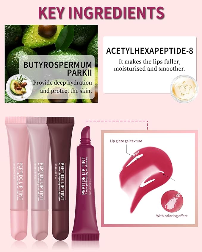 Tinted Lip Balm-2Pcs Rose-Gray Raspberry Peptide Thanksgiving