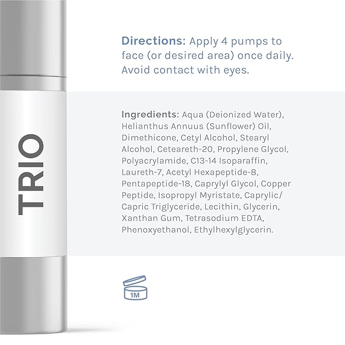 InfiniWell Trio Anti Aging Face Moisturizer & Wrinkle Cream - Advanced Triple Peptide Complex - Support Healthy Hydration Levels, Collagen & Elastin Production (30 ml)