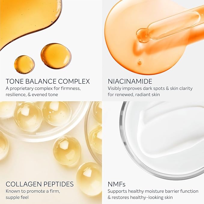 Dove Targeted Serum Multipurpose for Stretch Marks, Dark Spots, Uneven Skin Tone and Elasticity,with Tone Balance Complex, Niacinamide, Collagen Peptides and Natural Moisturizing Factors, 3.2 oz