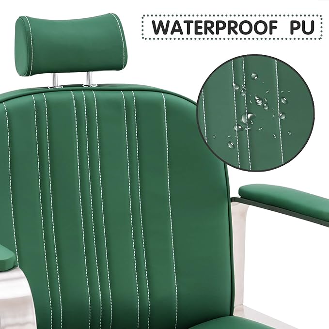 BarberPub Salon Chair for Hair Stylist, All Purpose Hydraulic Barber Styling Chair, Beauty Spa Equipment 8548 (Green)
