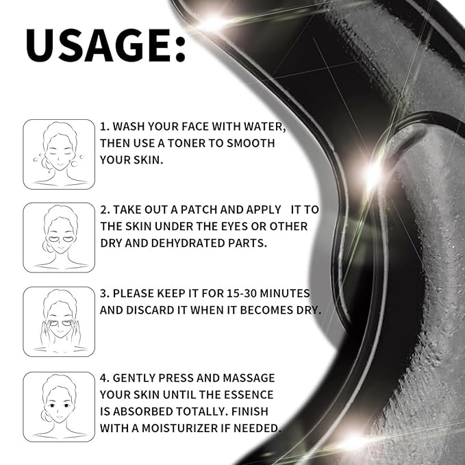 ROUSE 40 Pairs - Caffeine Under Eye Patches Eye Treatment Mask for Dark Circles Eye Fatigue Puffiness Refreshing Revitalizing Skin Care Eye Gel Pads (2 Boxes)