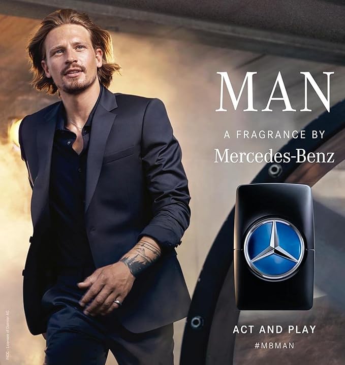 Mercedes-Benz Man - Elegant Fragrance With Sensual, Floral, Woody Notes - Mesmerize The Senses With Original Luxury Men’s Eau De Toilette Spray - Endless Day Through Night Scent Payoff - 1 Oz