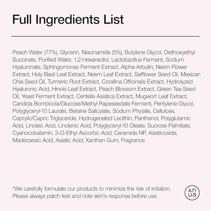 Anua Peach 70 Niacinamide Serum 30ml / brightening hydrating face serum/daily clean beauty (1.01 fl. oz.)