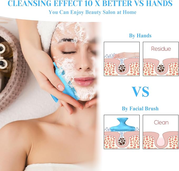 VWMYQ Silicone Face Scrubber - Exfoliating Face Scrubber for Women and Man, Gentle Facial Cleansing Brush Blackhead Acne Pore Pad Cradle Cap, Manual Soft Face Wash Brush for Deep Skin Care