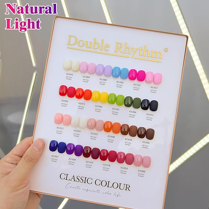 Double Rhythm 28Pcs 0.5Oz Gel Nail Polish Set Same Color Same Bottle Soak Off Gel Polish Kit Nail Art Manicure Salon DIY at Home for Women (Red Pink Collection-T24-4)