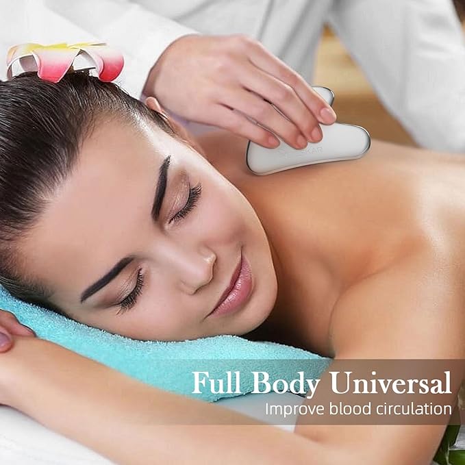 BESKAR Gua Sha Facial Tools, Stainless Steel Guasha Massage Sticks for Jawline Sculpting, Tighten Face Skin and Reduce Wrinkles, Face Eyes Body Neck Massage Tool, Skin Care Gift