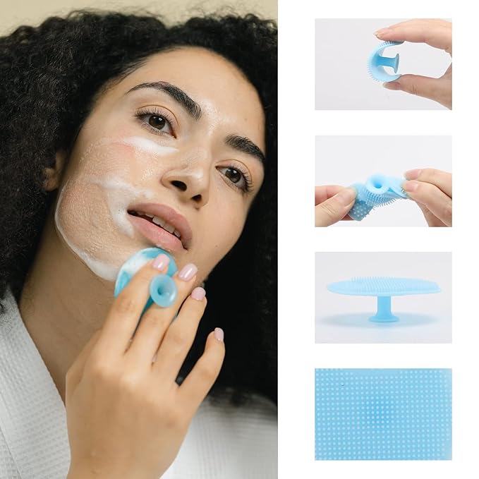 Silicone Facial Mask Applicator - 4 Pcs Face Scrubber, 2 in 1 Face Mask Brush, Lip Exfoliator - Skin Care Tools Set