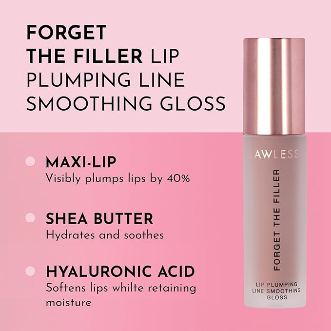 Lawless Women's Forget The Filler Lip Plumper Line Gloss, George, Pink, 0.11 Fl Oz (Pack of 1)