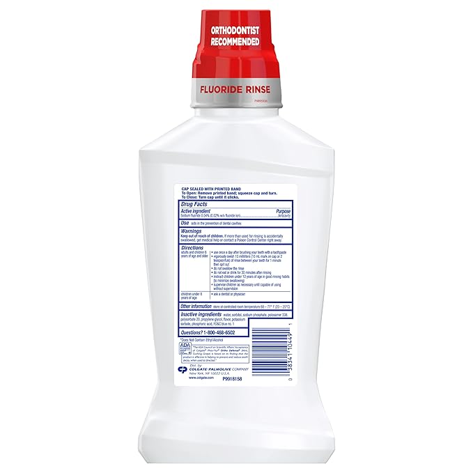 Colgate Ortho Defense Phos Flur Anti Cavity Fluoride Rinse, Mint, 16.9 Ounce