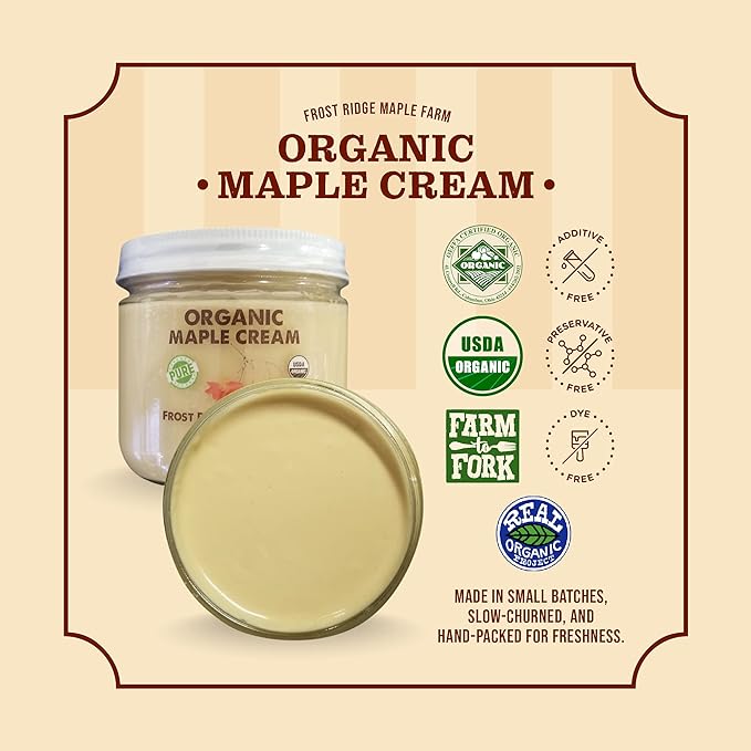 Frost Ridge Maple Farm, Organic Maple Cream, Grade A, One Pound (16 oz)