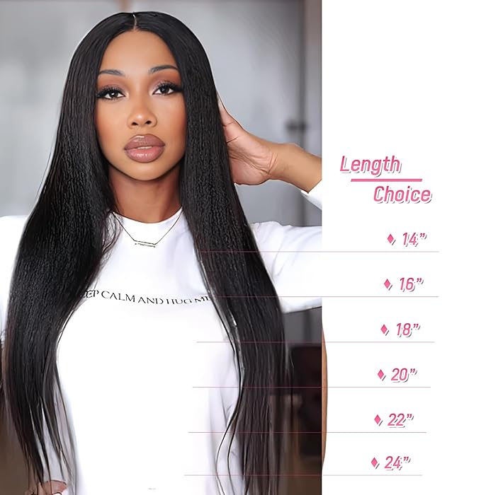 Essent Seamless Light Yaki Straight Clip in Hair Extensions Seamless Real Human Hair, 18 Inch 1Pack 130g 7Pcs Human Hair Extensions for Women Natural Black