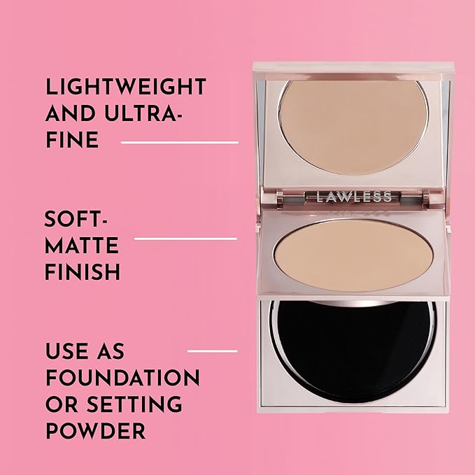 "LAWLESS Talc Free Skin Smoothing-Powder, Light, Tan, 0.32 oz / 9.1 g"