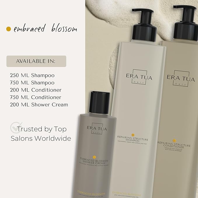 Embraced Blossom Repairing Shampoo | Dutch Made & Formulated Repairing Shampoo for Damaged Hair | Sweet Scent of Neroli, Orange Blossom & Jasmine 750ml