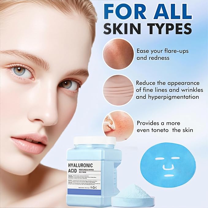 23 Fl Oz Jelly Mask Powder for Facials Professional Natural Gel Face Masks, Hydrating & Moisturizing Jelly Mask SkinCare（Hyaluronic Acid）