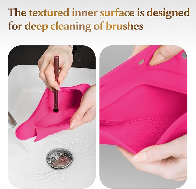 Silicone makeup brush holder, travel