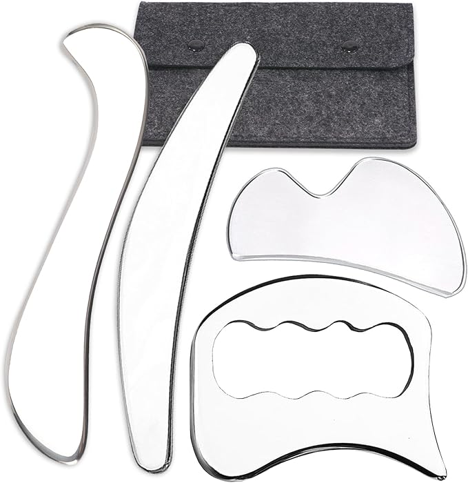 FeelFree Sport 4 in 1 Gua Sha Massage Scraping Tool Set-Muscle Scraper Tools for Soft Tissue Mobilization,Physical Therapy for Back, Legs, Arms
