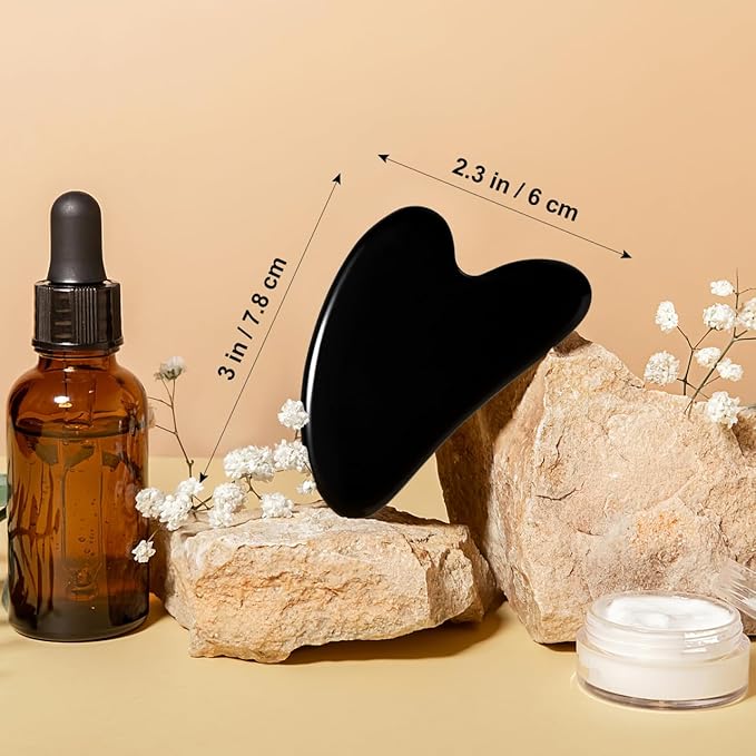 rosenice Jade Gua Sha Facial Tool: 2-Pack Face Sculpting & Massage Stone for Jawline Definition, Puffiness Reduction, Skin Care Tools for Men Women